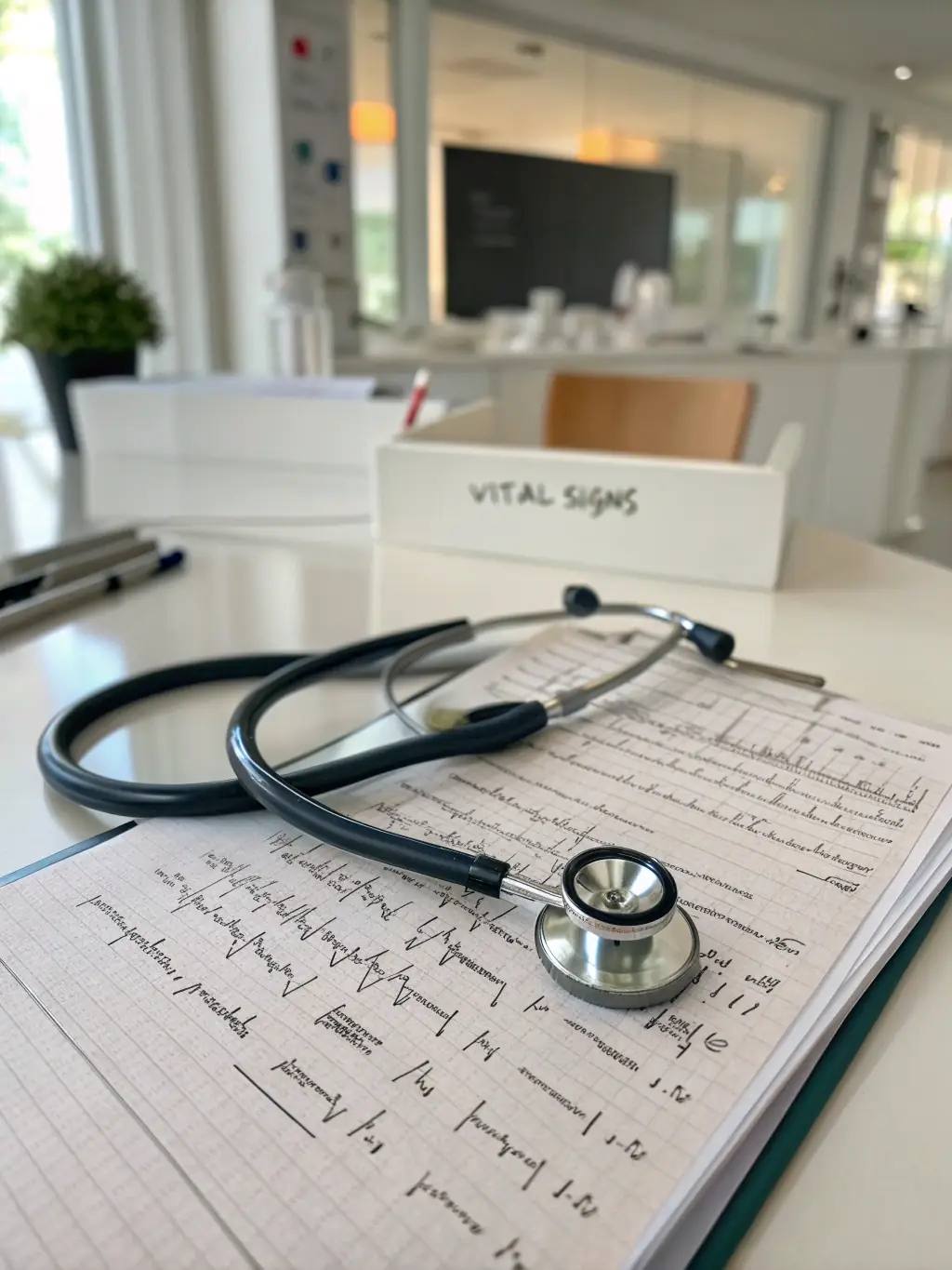 A close-up shot of a doctor's hands carefully reviewing a patient's medical chart, highlighting the attention to detail and personalized care provided by Infectious Disease Consultants of South Jersey.